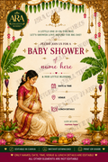 Elegant Seemantham Invitation | Editable Canva Template | South Indian Baby Shower Invite | Digital Download