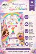Fairytale Princess 1st Birthday Invitation Template | Editable Canva Invitation | Instant Download