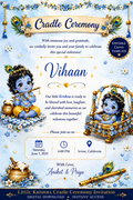 Little Krishna Cradle Ceremony Invitation Template | Editable Canva Invitation | Namakaran Invitation | Baby Naming Ceremony | Digital Download