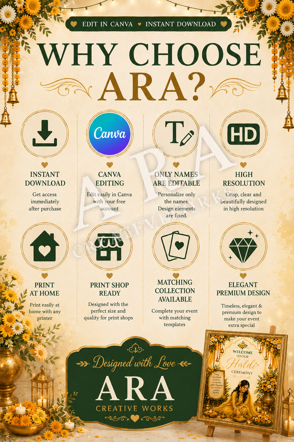 Radiant Bride Haldi Ceremony Welcome Sign, Editable Canva Template, Indian Wedding Haldi Sign, Bridal Haldi Welcome Poster, Digital Download