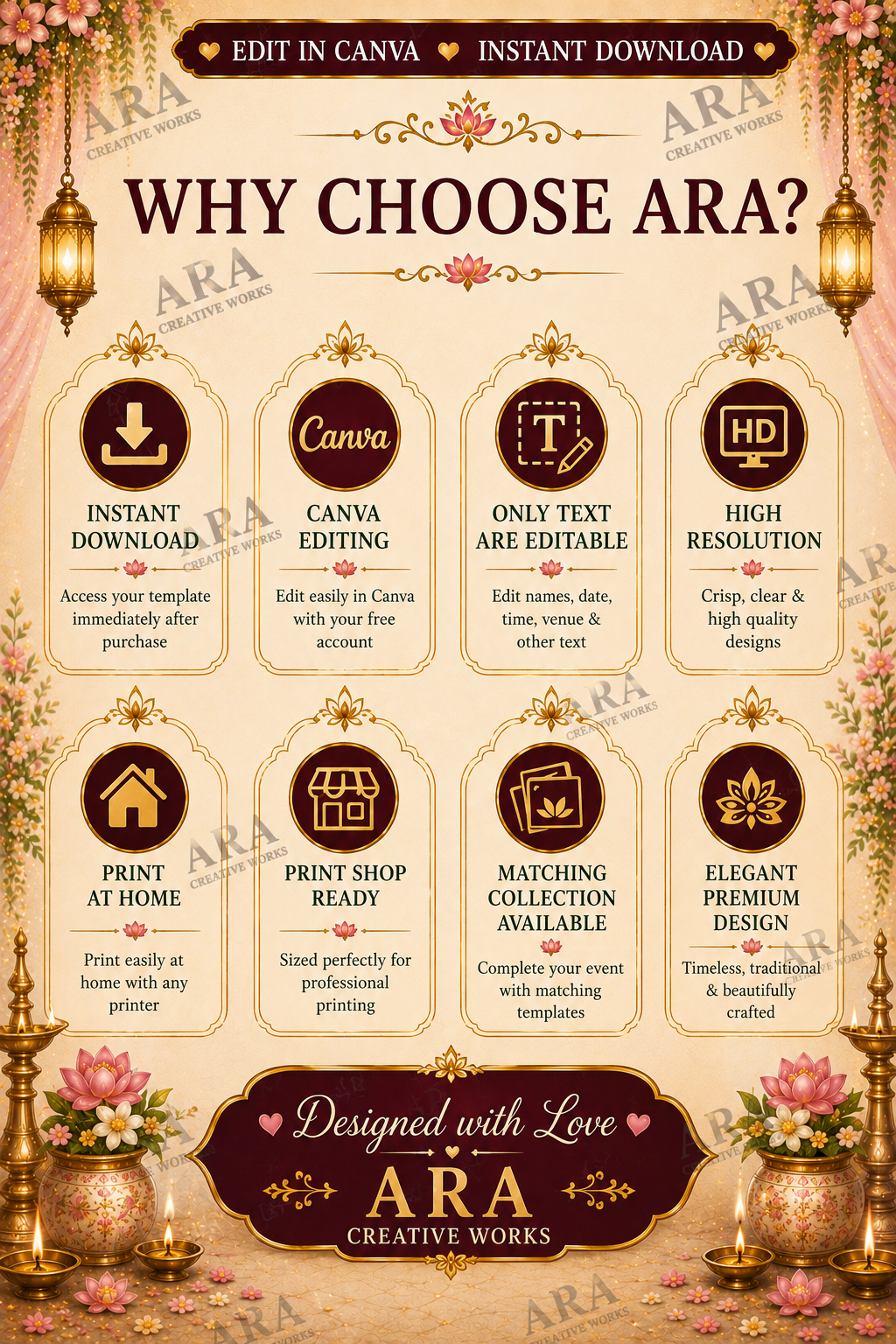 Royal Little Princess Annaprashana Welcome Sign | Editable Canva Template | Baby Girl Rice Feeding Ceremony | Indian First Food Sign