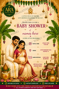 South Indian Baby Shower Couple Invitation | Editable Canva Template | Digital Download