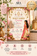 Traditional Ganesha Half Saree Ceremony Invitation