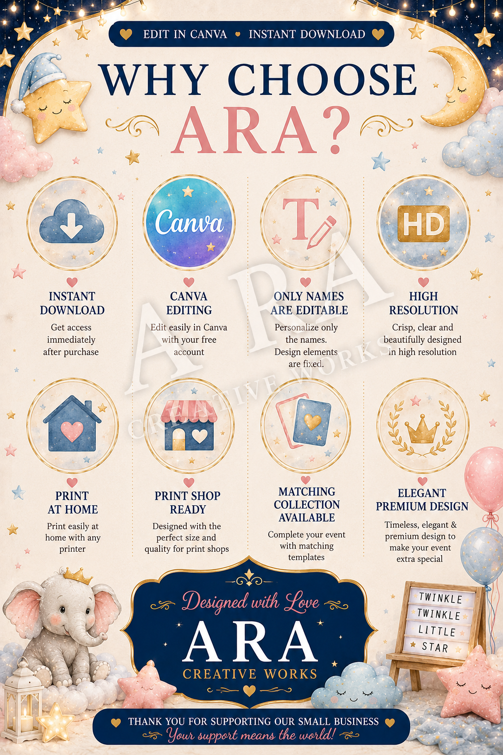 Twinkle Little Star Gender Reveal Welcome Sign | Editable Canva Template | Gender Reveal Party Sign | Pink Blue Baby Reveal | Instant Download